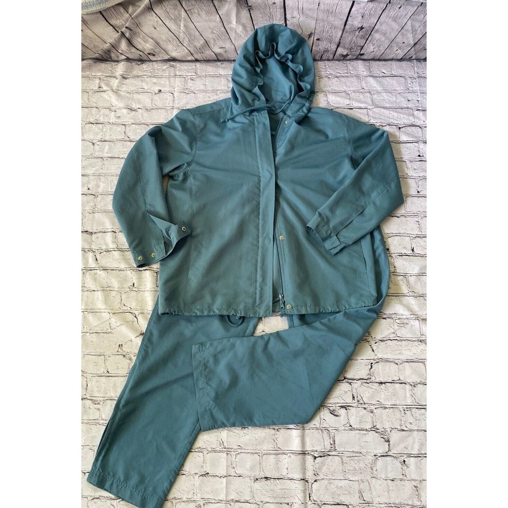 Women's Vintage Izod‎ Two Piece Hooded Track Suit Green Jacket Small Pant Medium - Picture 9 of 16